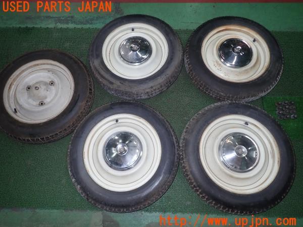 3UPJ=32760916]シトロエン 2CV SPECIAL(AZA6)純正 MICHELIN製 ホイール 15インチ PCD160 3穴 テンパータイヤ ホイールナット付 5本 中古_m1