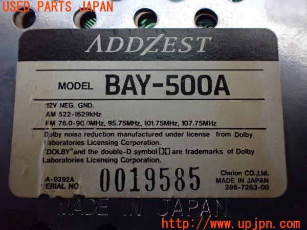 3UPJ=33040518]ベンツ 500SL(不明 R107)ADDZEST アゼスト BAY-500A カセットデッキ カセットテープ ラジオ 1DIN 中古_m3