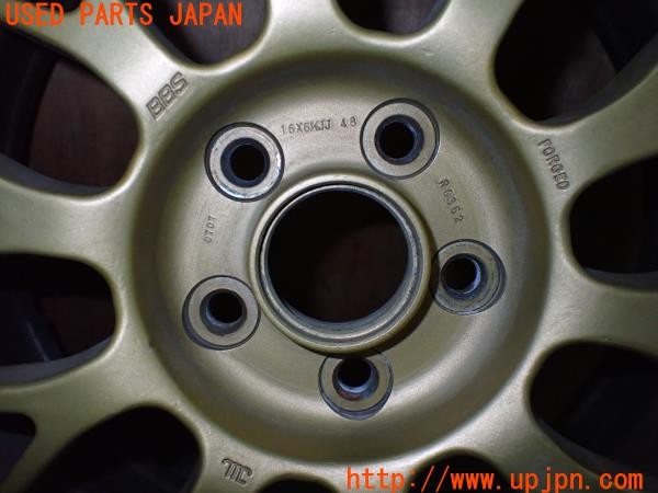 3UPJ=34130917]GR86(BRZ)RC(ZN8)SUBARU純正 STI BBS RG362 ホイール 16×6.5JJ +48 PCD100 5穴 4本 中古_m3