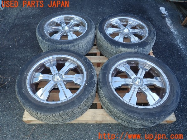 3UPJ=35160923]リンカーン ナビゲーター(型式不明)BUDDY BOND バディボンド BONE EVO ホイール 22×9.5JJ +35 PCD135/139.7 6穴 4本 中古_m0