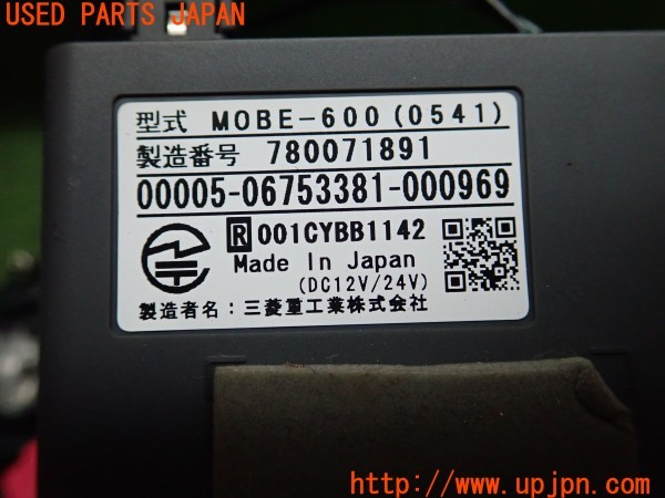 3UPJ=37350503]コルト ラリーアート バージョンR(Z27AG)後期 三菱重工業 ミツビシ MOBE-600 ETC車載器 中古_m4